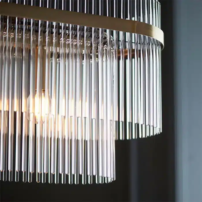 Decorative Clear Glass Rods Linear Pendant Light