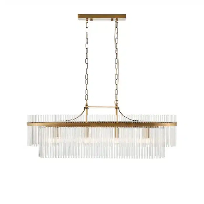 Decorative Clear Glass Rods Linear Pendant Light