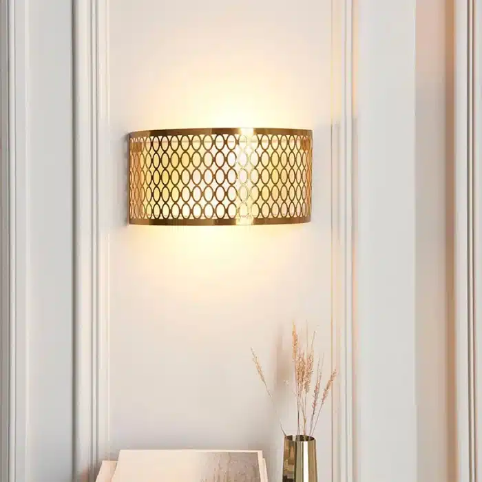 Gold Plated Curved Wall Light