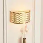 Gold Plated Curved Wall Light