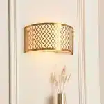 Gold Plated Curved Wall Light