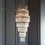 Large Multi Tiered Glass Chandelier Pendant Light