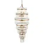 Large Multi Tiered Glass Chandelier Pendant Light