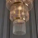 Large Multi Tiered Glass Chandelier Pendant Light