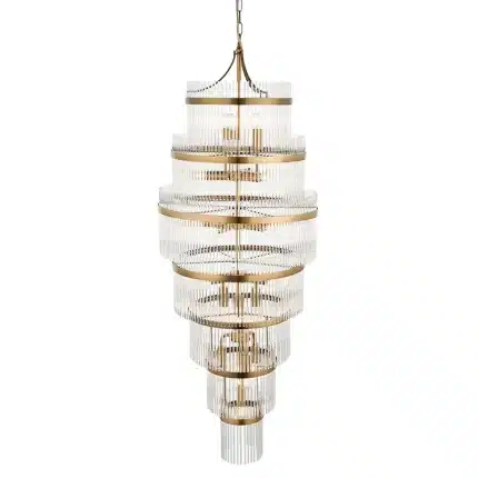 Large Multi Tiered Glass Chandelier Pendant Light