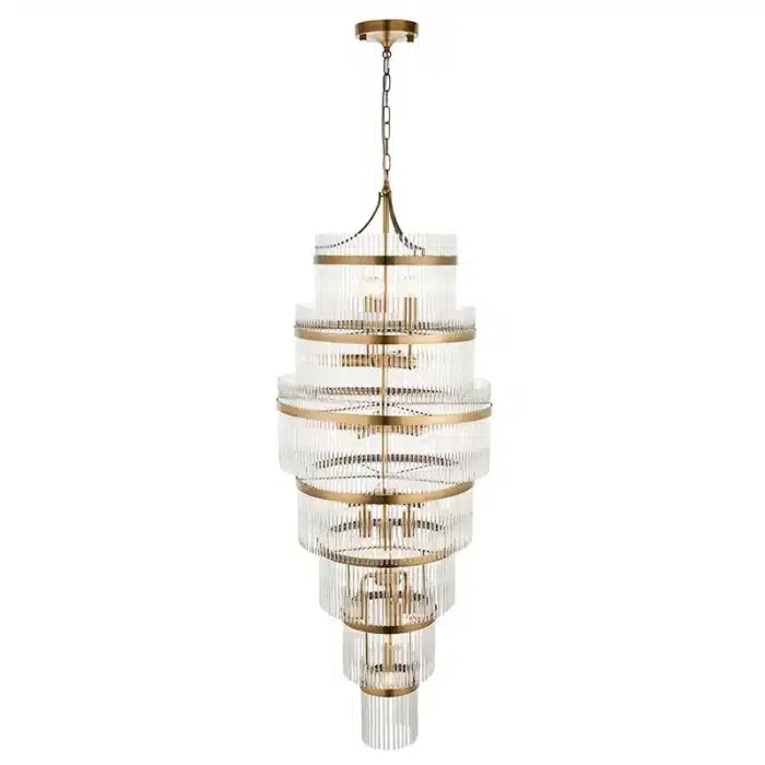 Large Multi Tiered Glass Chandelier Pendant Light