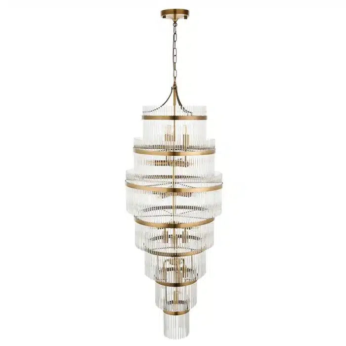 Large Multi Tiered Glass Chandelier Pendant Light