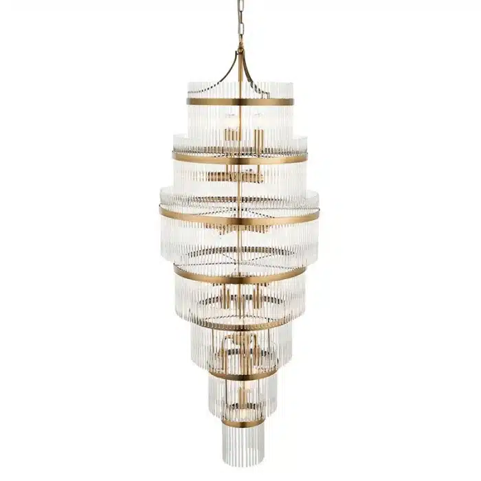 Large Multi Tiered Glass Chandelier Pendant Light