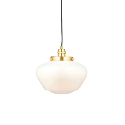 Opal Glass Brass Plated Pendant Light