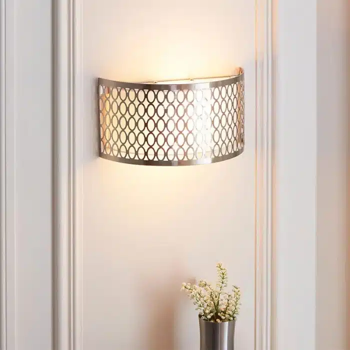 Satin Nickel Curved Wall Light