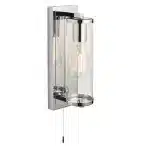 Tabular Glass Polished Chrome Bathroom Wall Light