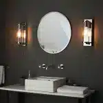 Tabular Glass Polished Chrome Bathroom Wall Light