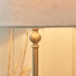 Antique Brass Table Lamp With Natural Linen Shade