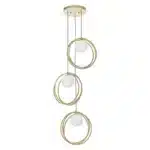 Brushed gold globe pendant light opal glass shades non lit