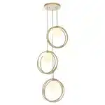Brushed gold globe pendant light opal glass shades product image