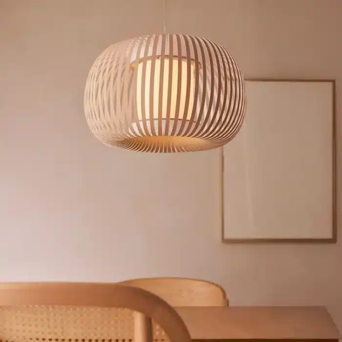 Stone Colour Fabric Shade Pendant Light 38CM