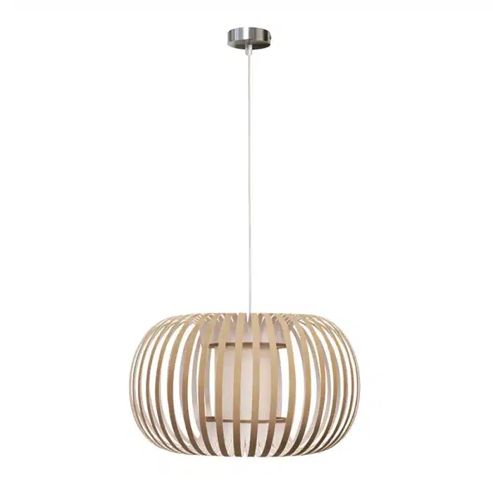 Stone Colour Fabric Shade Pendant Light 38CM