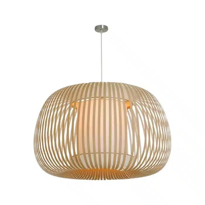 Stone Colour Fabric Shade Pendant Light 60CM