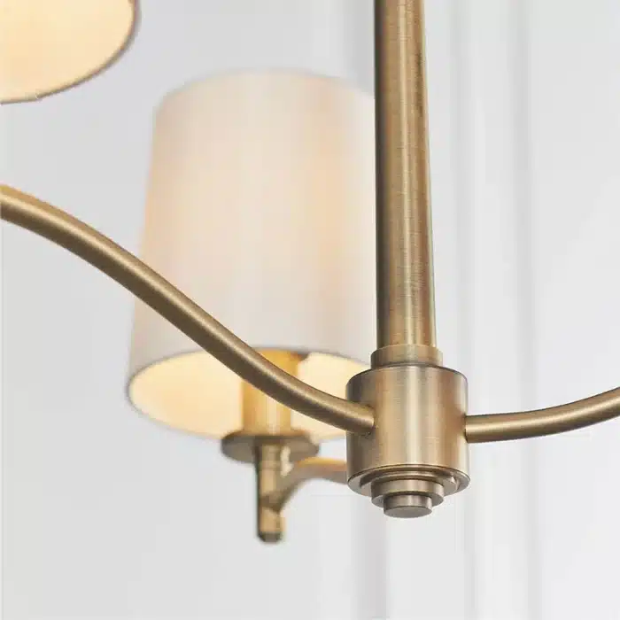Matt antique brass pendant light close up detailing