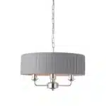 Multi arm bright nickel pendant light with charcoal fabric shade product image