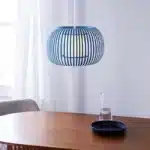 Pendant Light With Blue Fabric Shade 38cm
