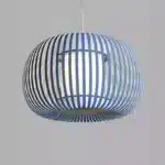 Pendant Light With Blue Fabric Shade 38cm