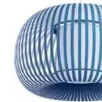 Pendant Light With Blue Fabric Shade 38cm