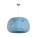 Pendant Light With Blue Fabric Shade 60cm