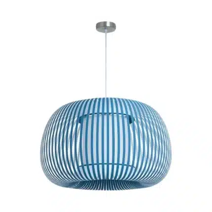 Pendant Light With Blue Fabric Shade 60cm