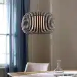 Pendant Light With Dark Grey Fabric Shade 38CM