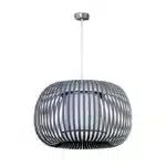 Pendant Light With Dark Grey Fabric Shade 38CM