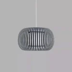 Pendant Light With Dark Grey Fabric Shade 38CM
