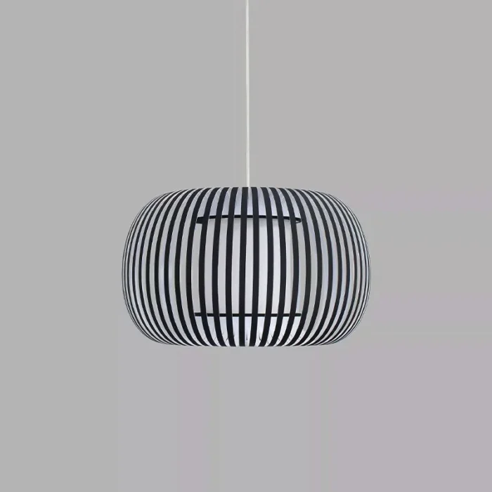 Pendant Light With Dark Grey Fabric Shade 38CM