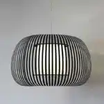 Pendant Light With Dark Grey Fabric Shade 60CM