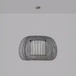Pendant Light With Dark Grey Fabric Shade 60CM