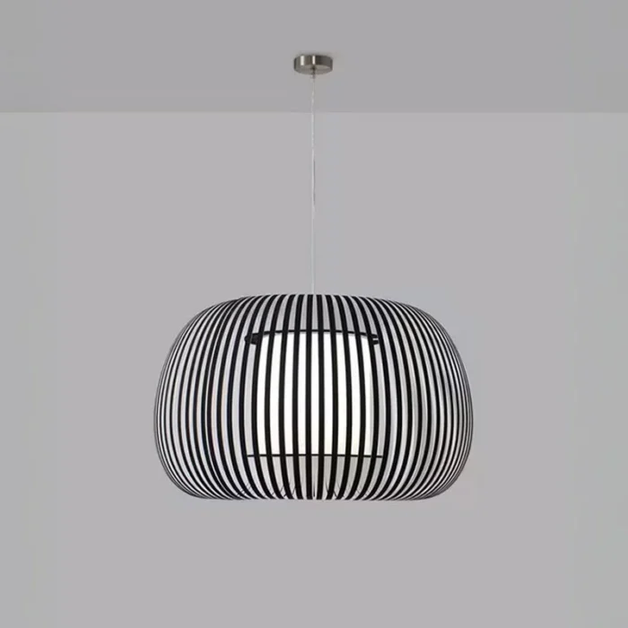 Pendant Light With Dark Grey Fabric Shade 60CM