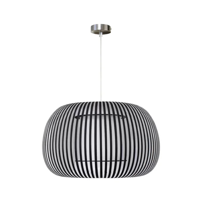 Pendant Light With Dark Grey Fabric Shade 60CM