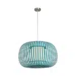 Pendant Light With Green Fabric Shade 38CM
