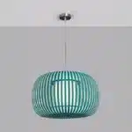 Pendant Light With Green Fabric Shade 38CM