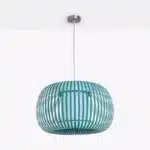 Pendant Light With Green Fabric Shade 38CM