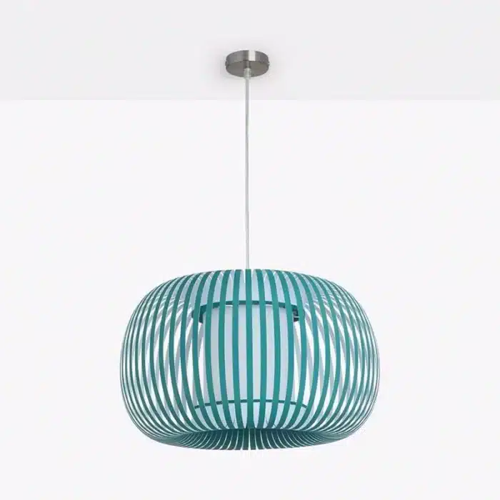 Pendant Light With Green Fabric Shade 38CM