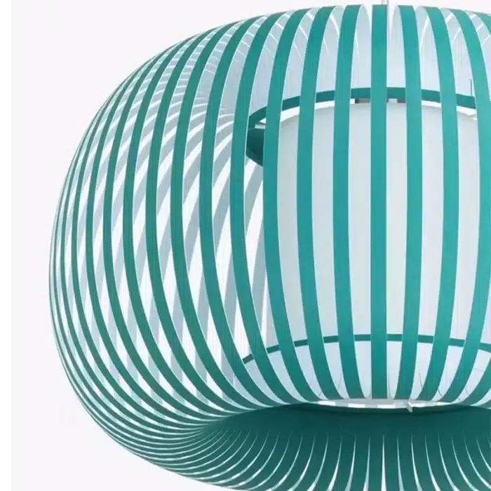 Pendant Light With Green Fabric Shade 38CM