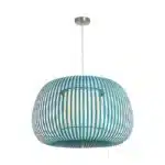 Pendant Light With Green Fabric Shade 60CM