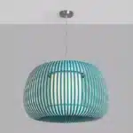 Pendant Light With Green Fabric Shade 60CM