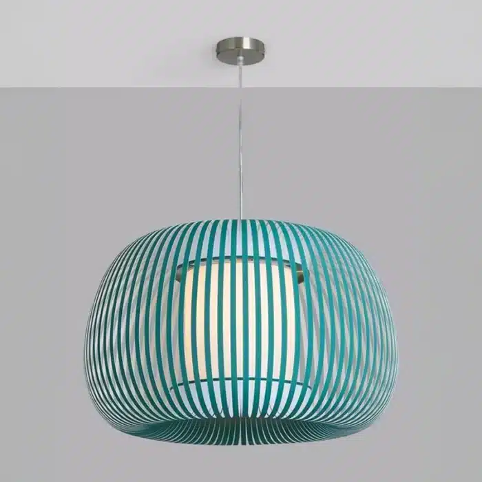 Pendant Light With Green Fabric Shade 60CM
