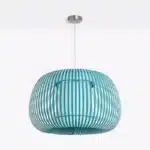 Pendant Light With Green Fabric Shade 60CM