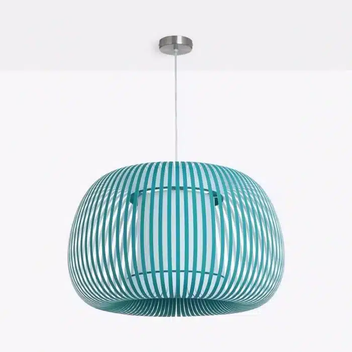 Pendant Light With Green Fabric Shade 60CM