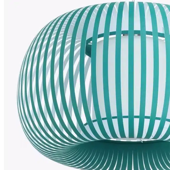 Pendant Light With Green Fabric Shade 60CM