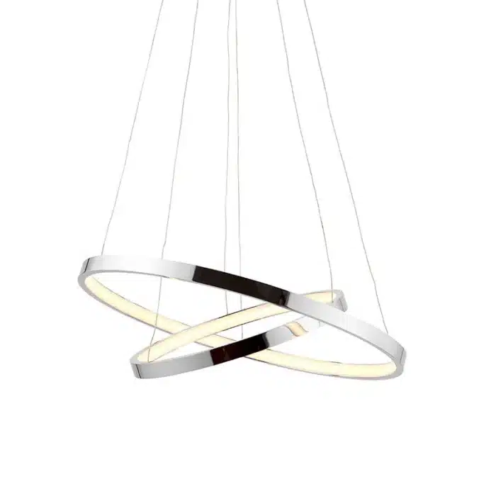 Twin hoop polished chrome LED pendant light product image