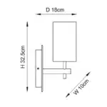 Brass marble effect wall light with linen shade dimensions